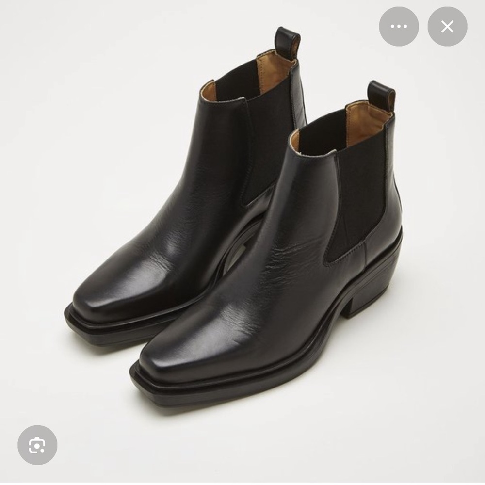 Sister Souer Genuine Black Leather Chelsea Boots